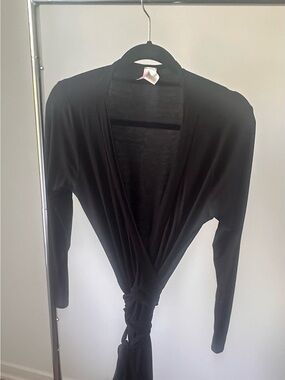 Full Length Black Wrap Dress Size M